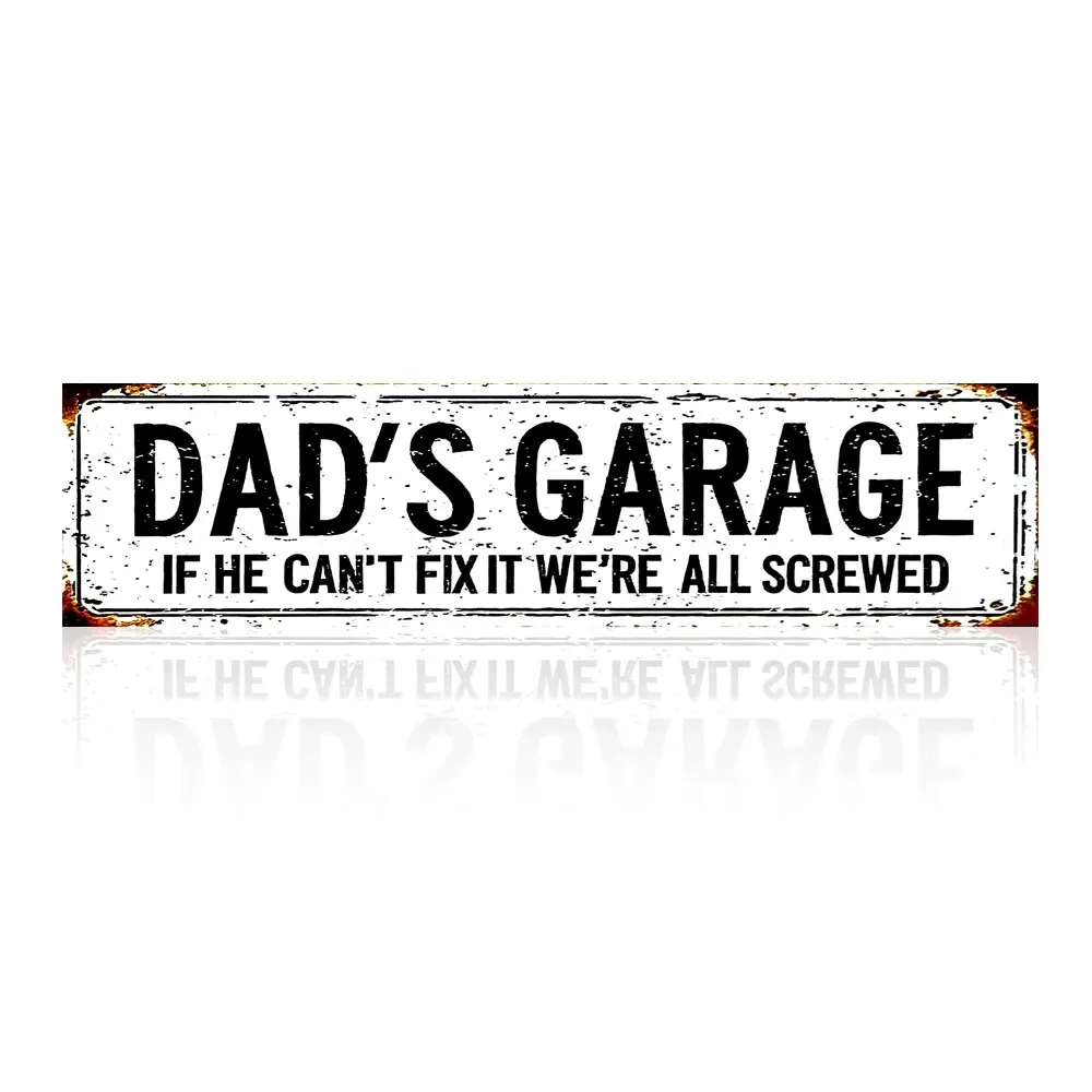 Dad's Garage Metal Tin Sign, Novelty Street Sign, Home Decor, Decorative Plaque, Decorative Wall Sign for Home Farmhouse Garage, Living Room Decor, Home Decor Products, Vintage Garage Signs
