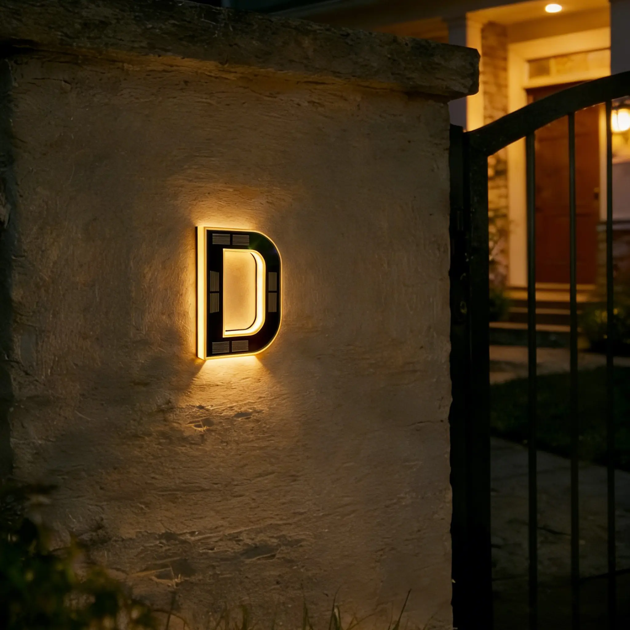 9 Inch Solar Lighted House Numbers for Outside, Light Up Waterproof LED Address Numbers Signs for Houses, Large Personalized Illuminated Exterior Modern House Numbers Light