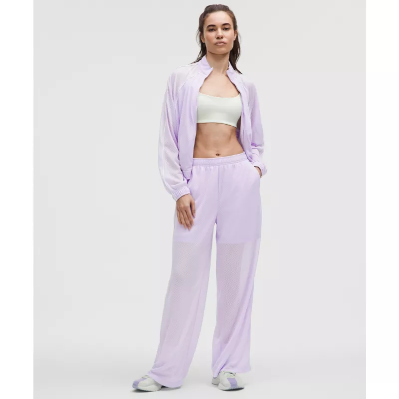 Mesh High-Rise Wide-Leg Training Pant