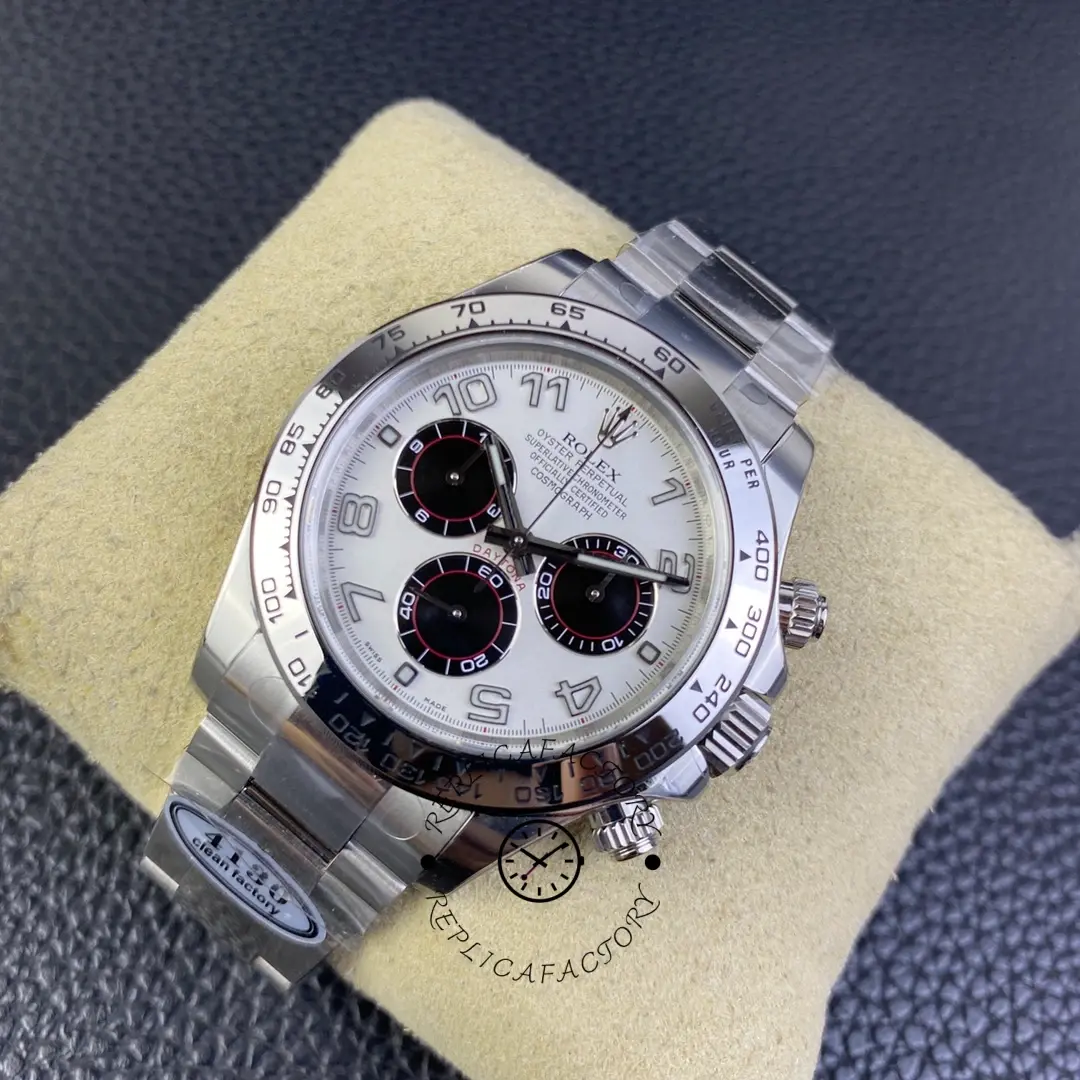 Rolex Cosmograph Daytona 116509 White Arabic Dial White Gold 40MM Mens Replica Watch