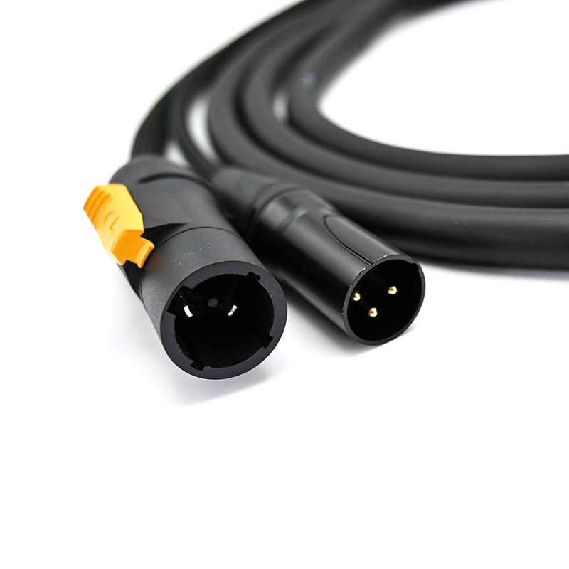 10m Truecon 3 Pin XLR DMX Combo Cable TR317-10-BLK