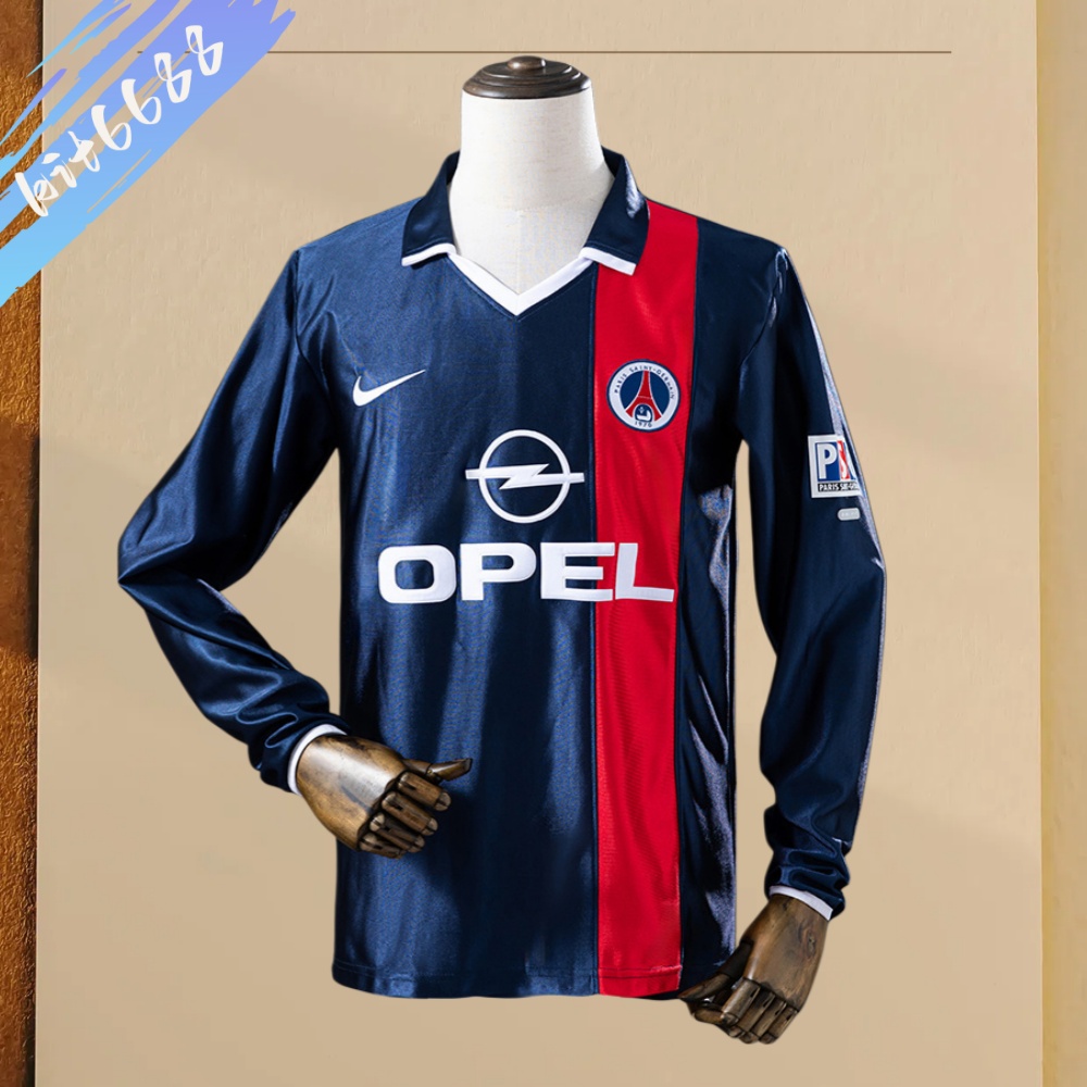 2001/2002 PSG Paris Saint-Germain home Long Sleeve Retro Football Shirt (Retro)