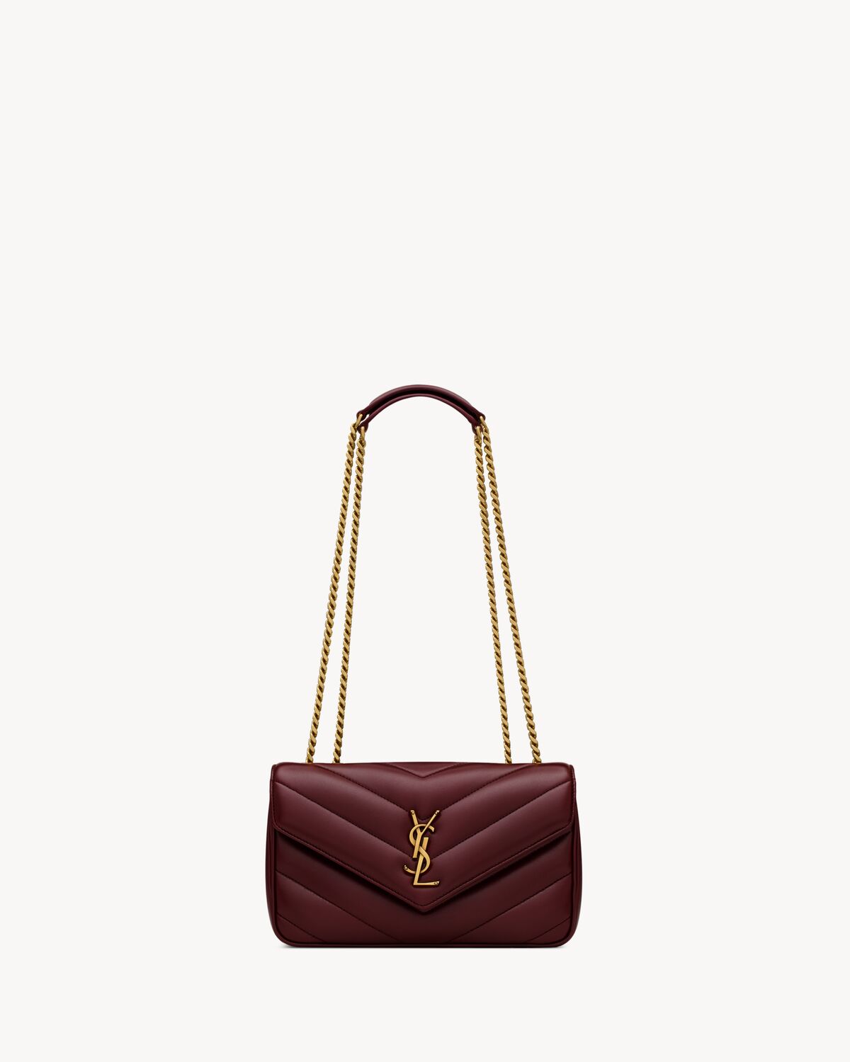 loulou small in matelassé lambskin ROUGE CABERNET