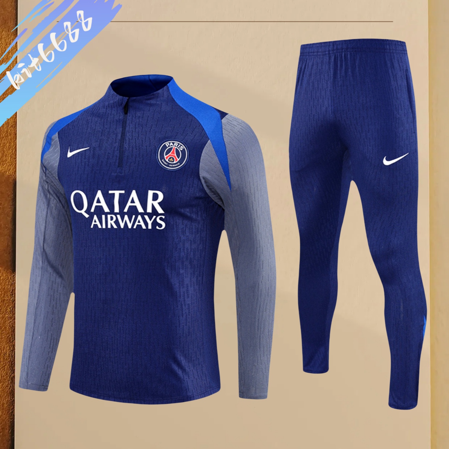 2025/2026 PSG Paris Saint-Germain Kids Half Zip Training Clothes (Kids Kit)