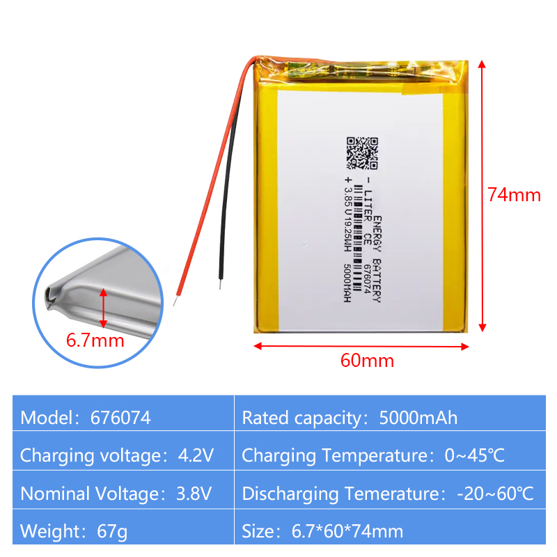 Pouch Lithium Ion Batteries 606090 654060 3.7v 4000mAh 2000mAh