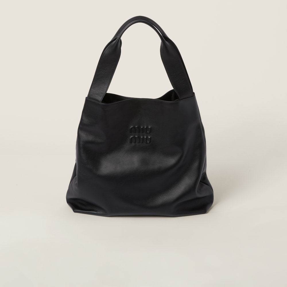Leather hobo bag Black