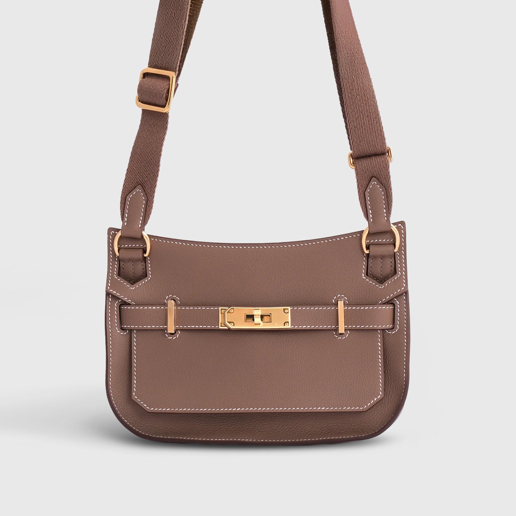 Hermès Jypsiere Bag Mini Swift Etoupe Gold Hardware