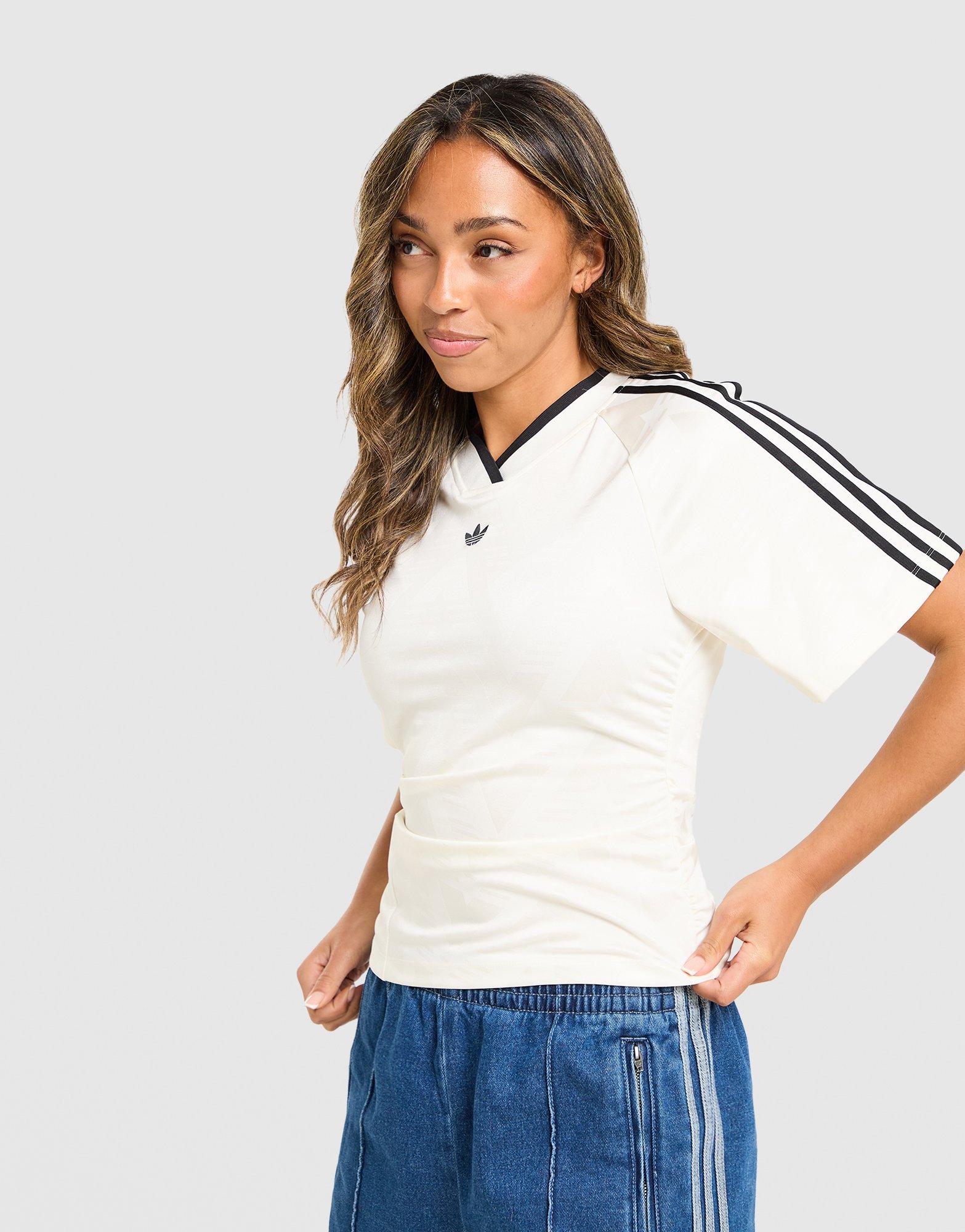 adidas Originals 3-Stripes Rouched Football T-Shirt