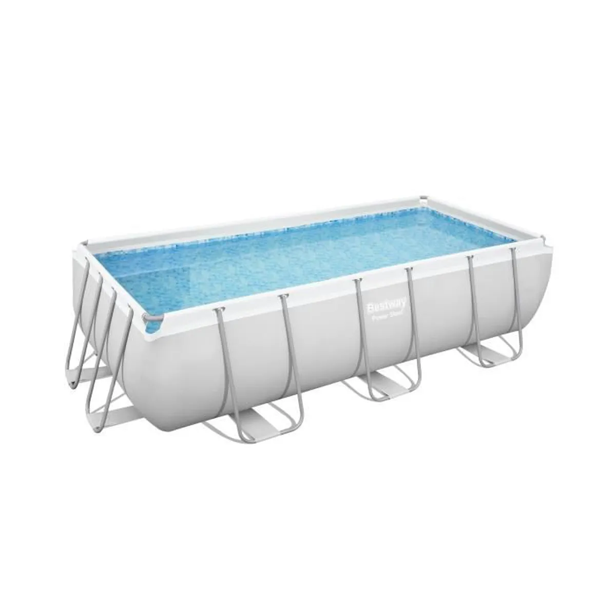 Kit Piscine hors sol tubulaire BESTWAY - Power Steel™ - 404 x 201 x 100 cm - Rectangulaire (Livrée avec échelle. pompe et diffuseur)