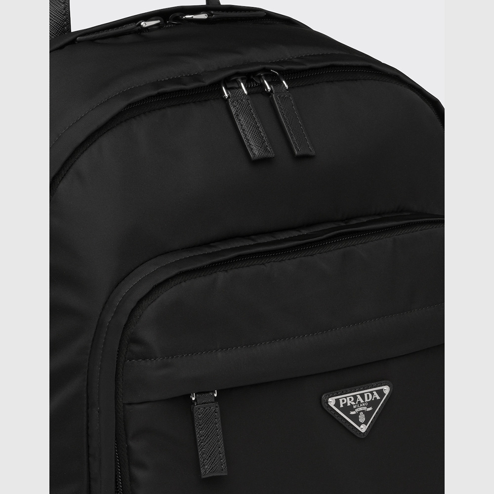 Re-Nylon and Saffiano leather backpack