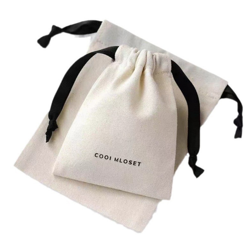 Custom Small Cotton Drawstring Bag, Printable Jewelry Storage Pouch, Cosmetic Gift Packaging Bag, Portable Drawstring Cotton Sack, 50 Pcs Minimum Custom Wholesale Factory Supply