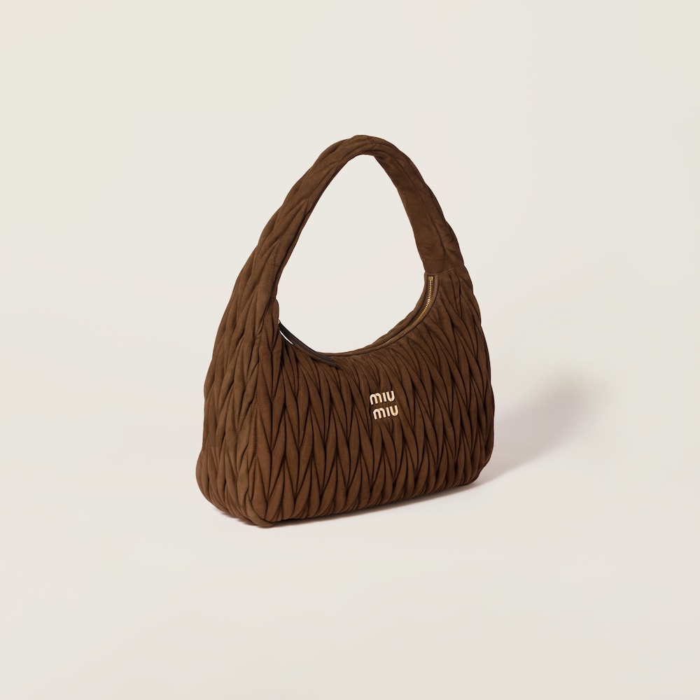 Wander matelassé suede bag Cocoa Brown