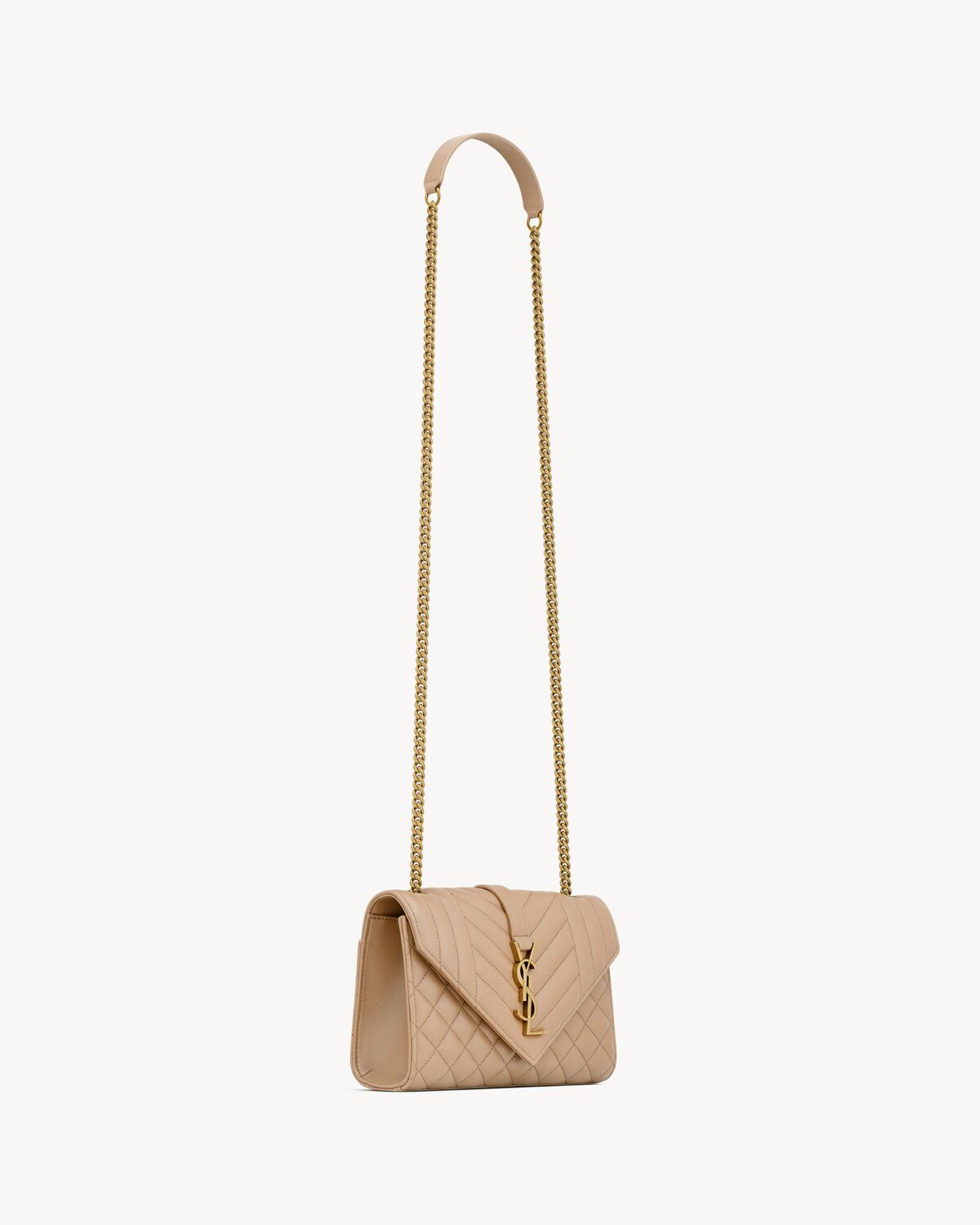 envelope small in matelassé lambskin DARK TOFFEE