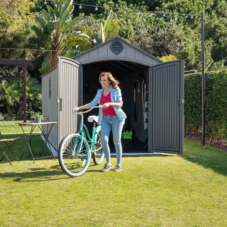 Lifetime 8ft x 17ft 5 (2.4 x 5.3m) Rough Cut Outdoor Storage Shed - Model 60352
