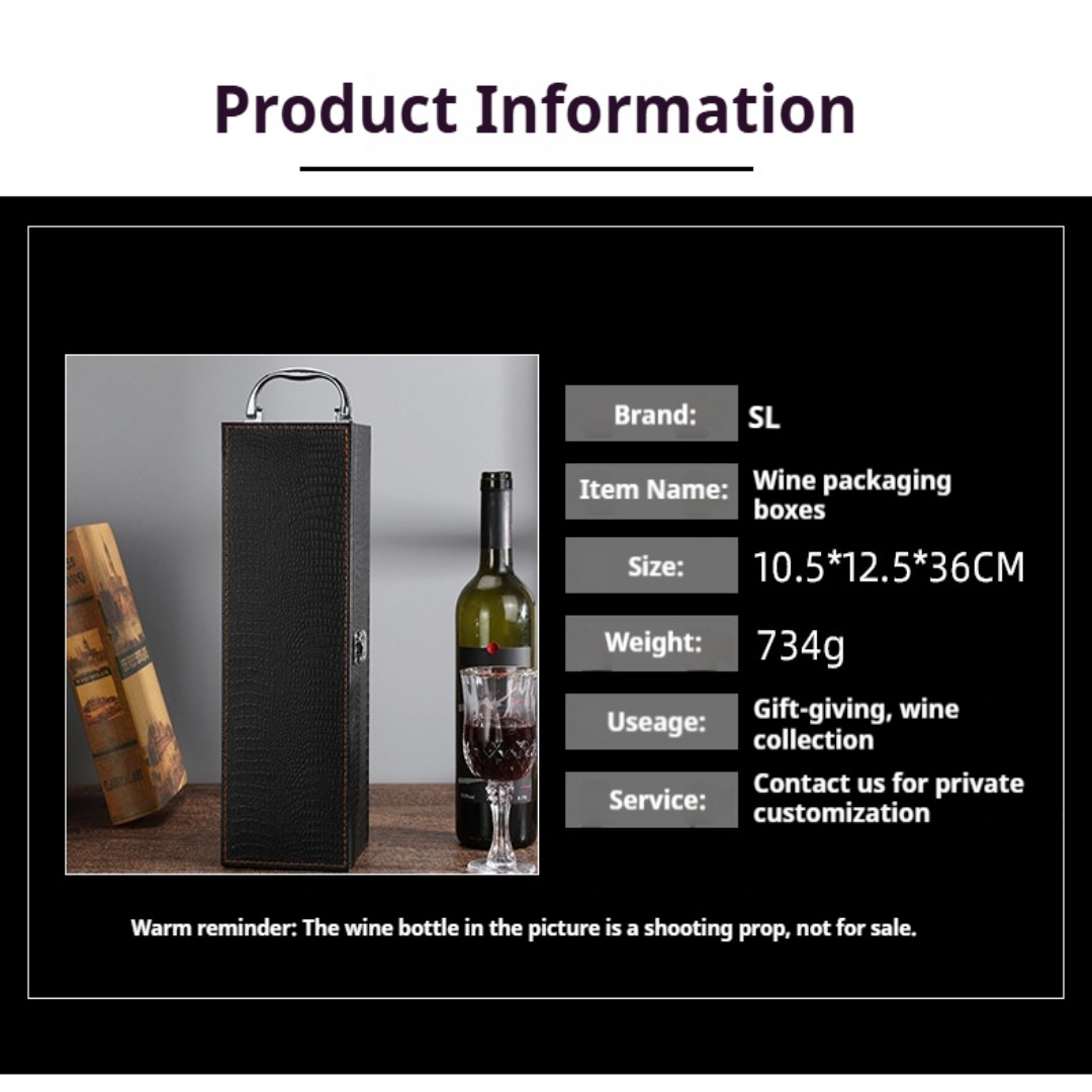 Direct-from-manufacturer wine gift boxes Single-bottle wine packaging boxes Available in multiple colors with custom logo printing