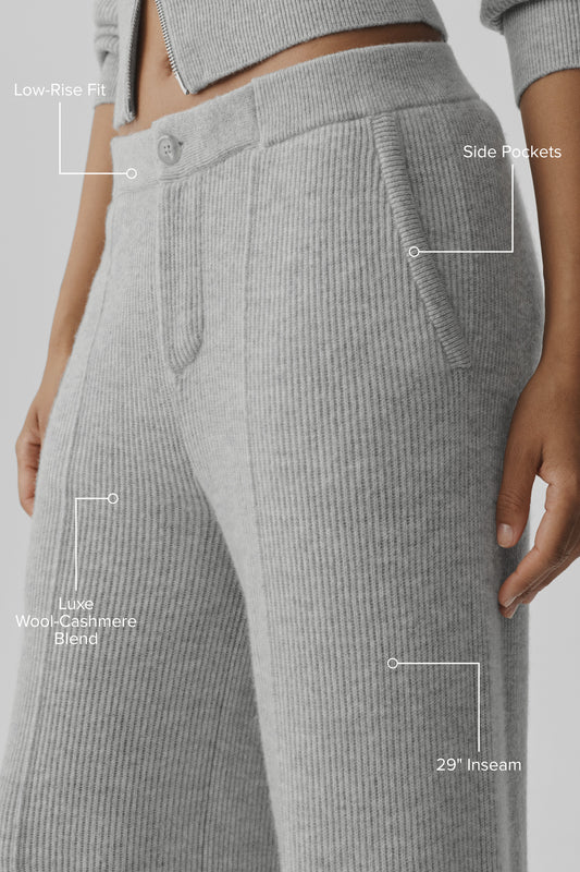 Cashmere Wool Low-Rise Harmony Trouser (Regular)