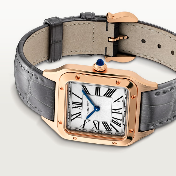 Santos-Dumont watch Large model Satin-brushed silver dial 43.5 mm x 31.4 mm