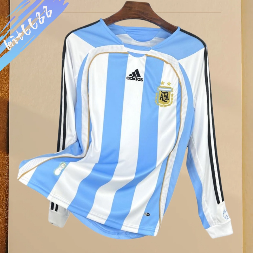 2006/2007 Argentina World Cup Home Long Sleeve Retro Jersey