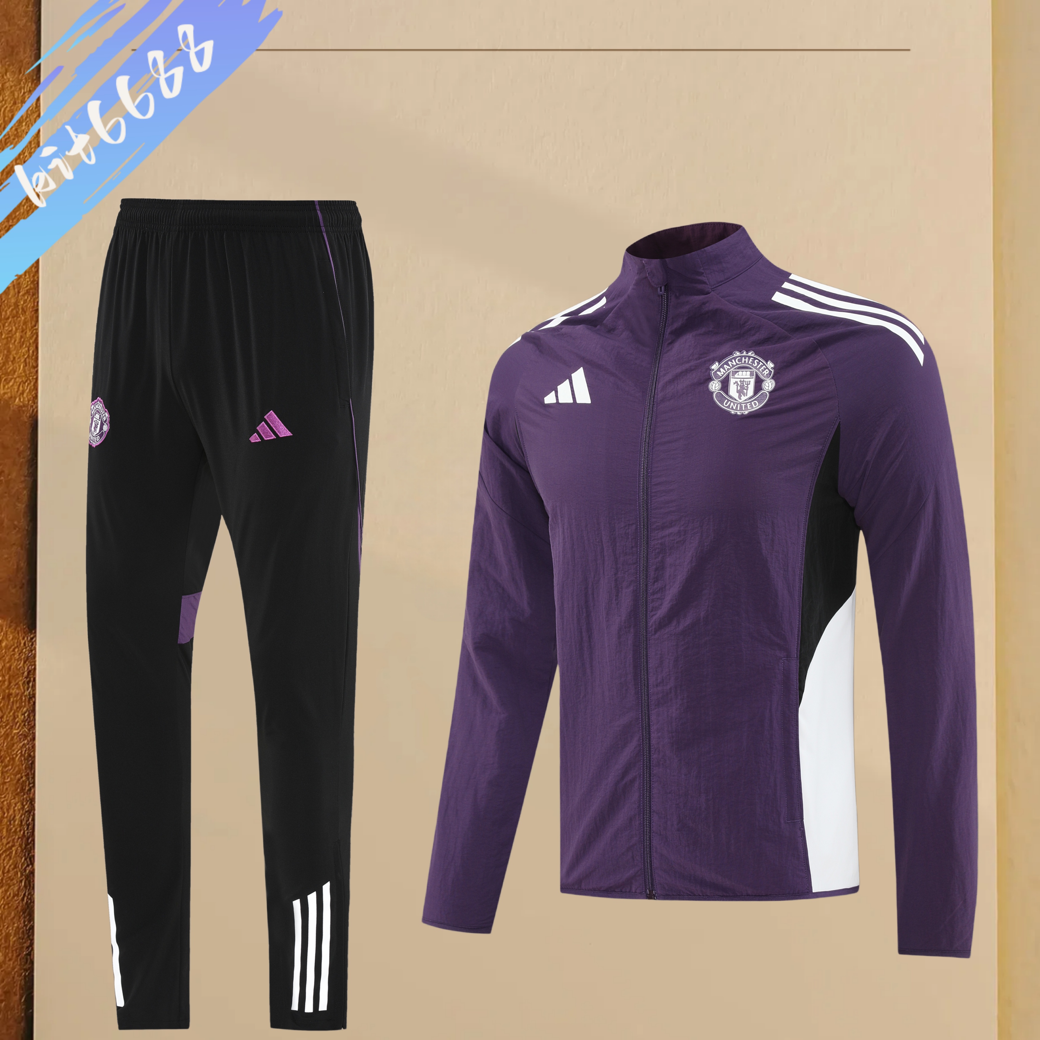 25/26 Manchester United trench coat Full Zipper Training Suit (Adult Set)