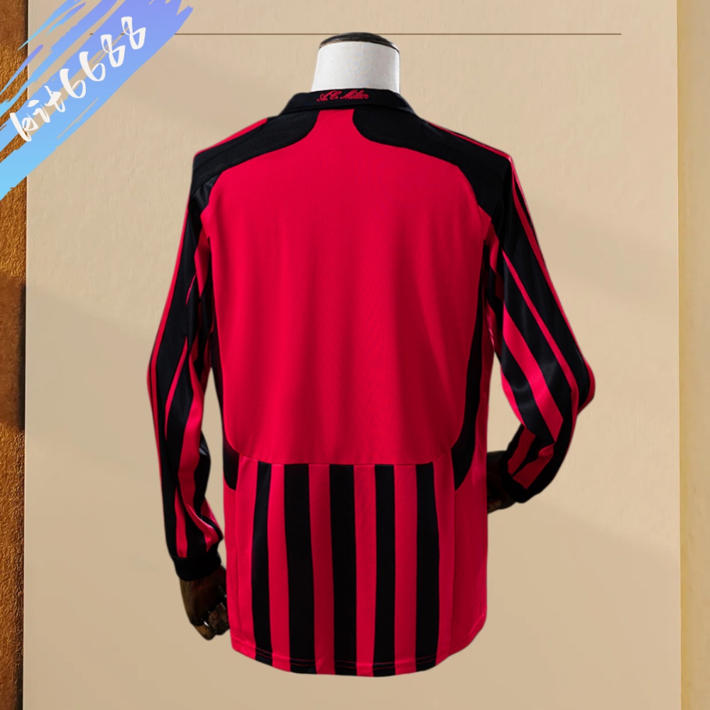 2007/2008 AC Milan home Retro Long Sleeve Football Shirt