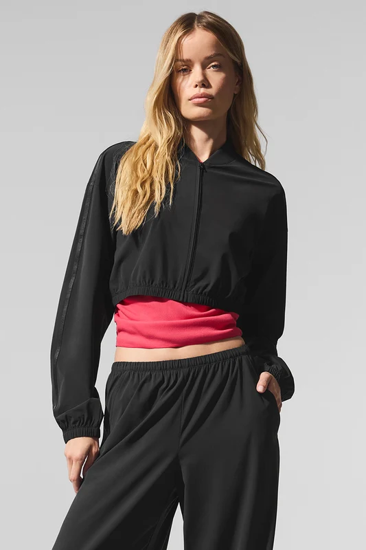 Cropped AloBreezy Full-Zip Cover Up