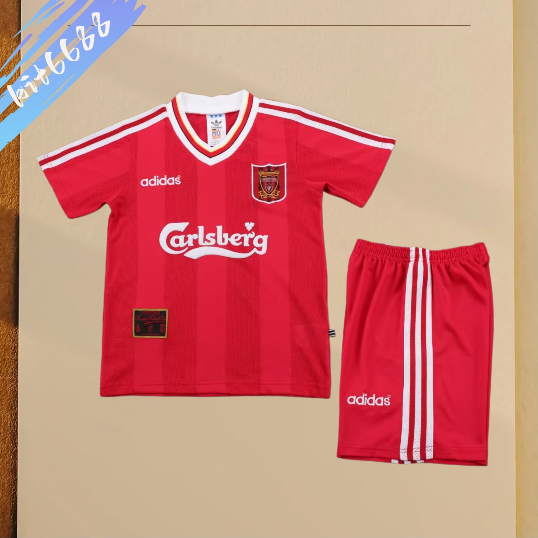 95/96 Liverpool home Retro Football Shirt (Kids Kit）