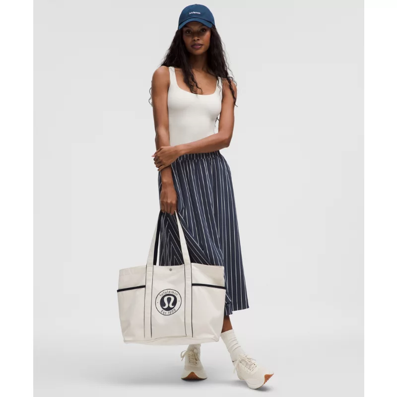 Stretch Woven Ruffle-Waist Midi Skirt