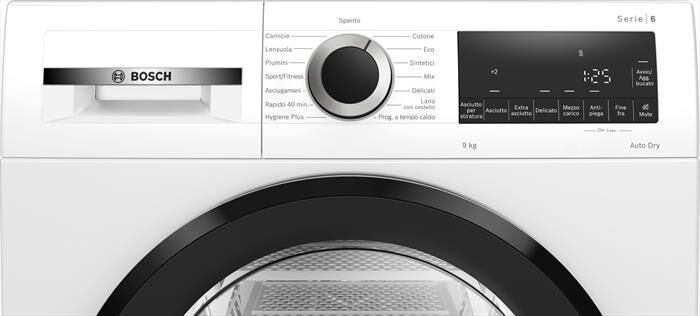 BOSCH - Asciugatrice Serie 6 WQG243D9IT 9Kg Classe C-Bianco