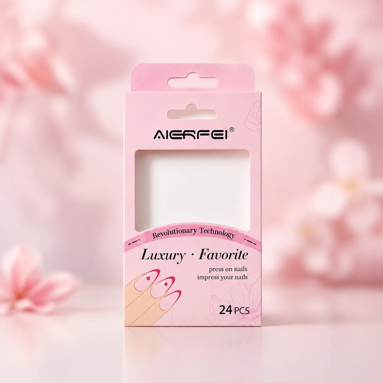 Custom press on nails packaging box design for private label brands