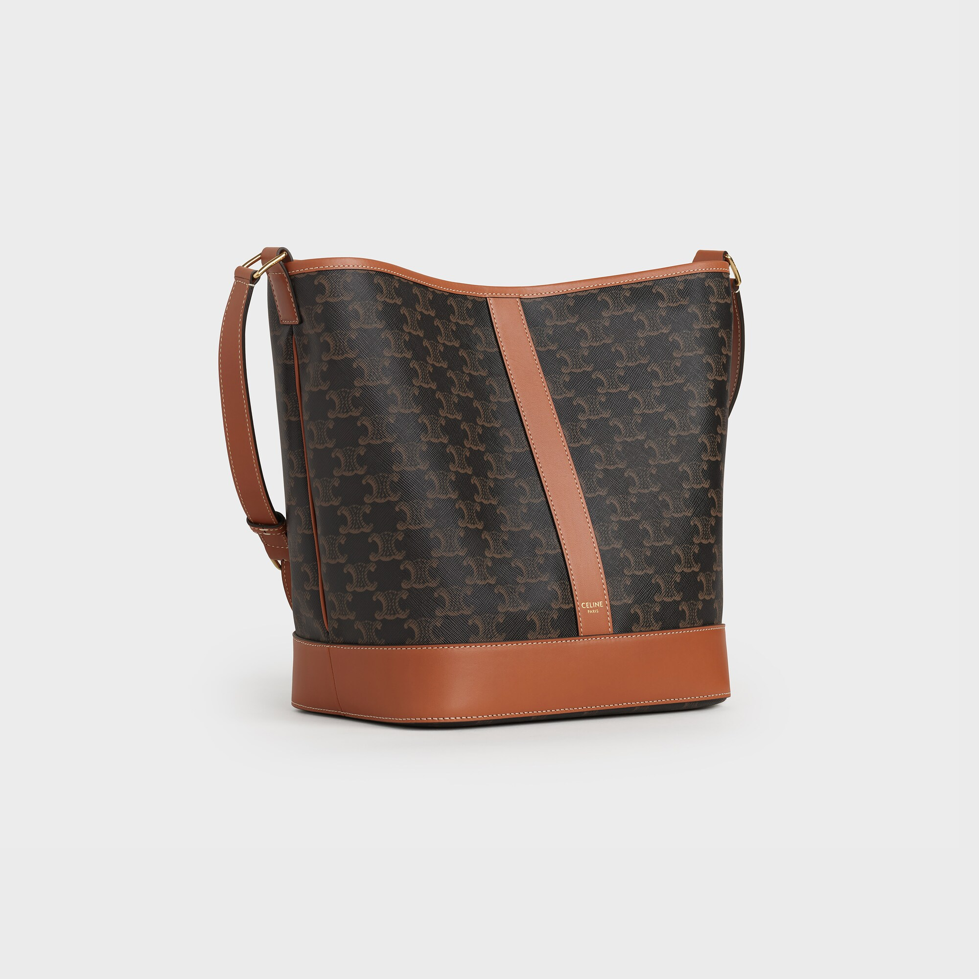 Medium Bucket IN Triomphe Canvas and calfskin Tan