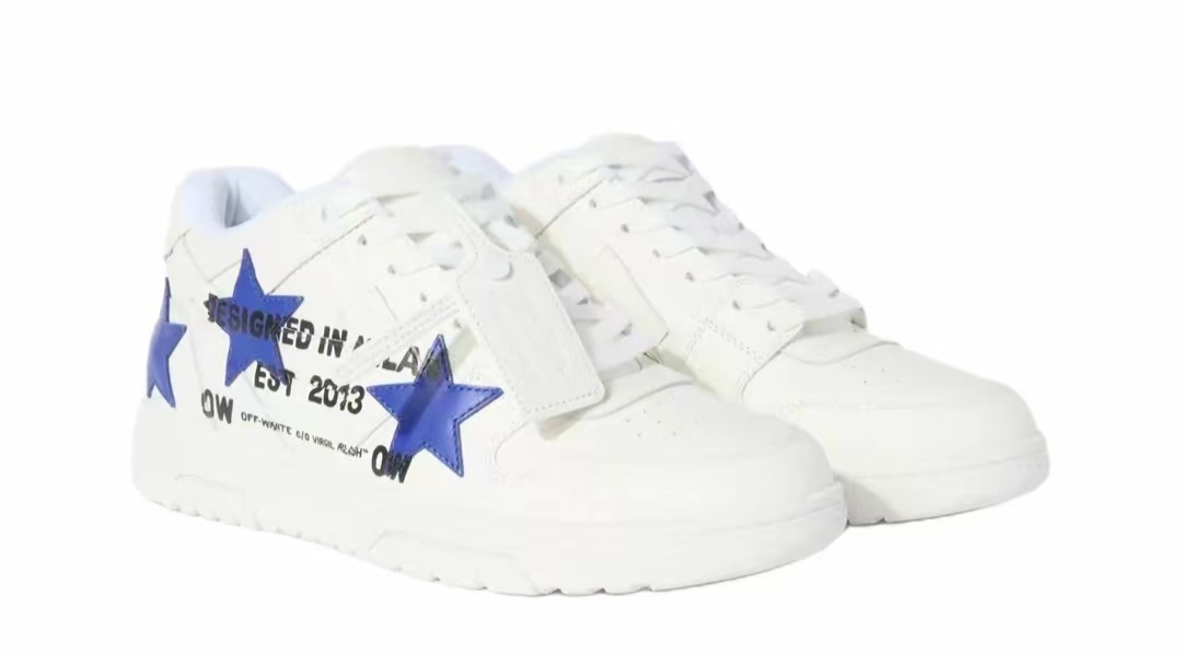 O FF-WHITE Out Of White White and Blue Five Stars