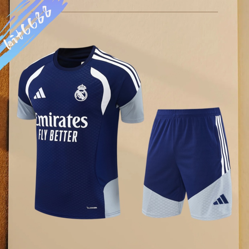 26/27 Real Madrid royal blueShort  Sleeve Training Wear ( Adult kit Kids )