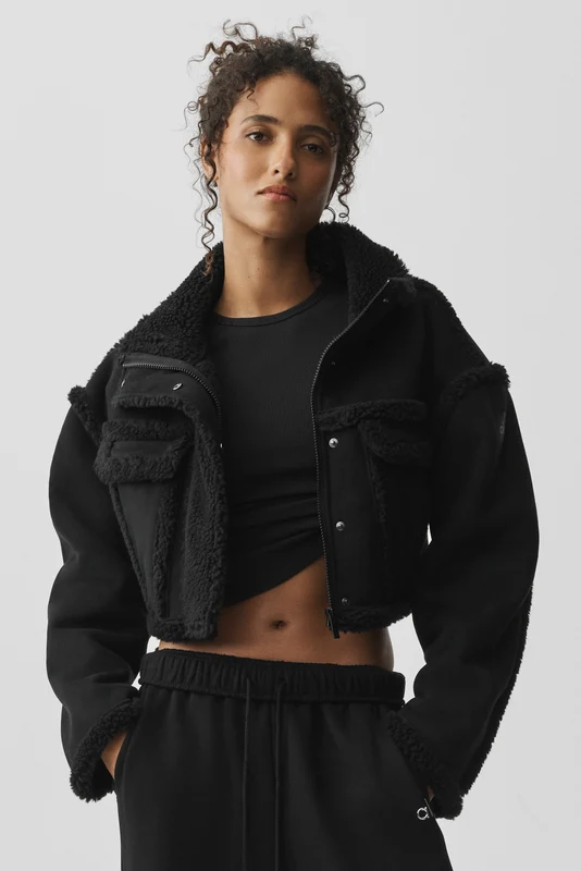Faux Shearling Snowfall Cropped Jacket