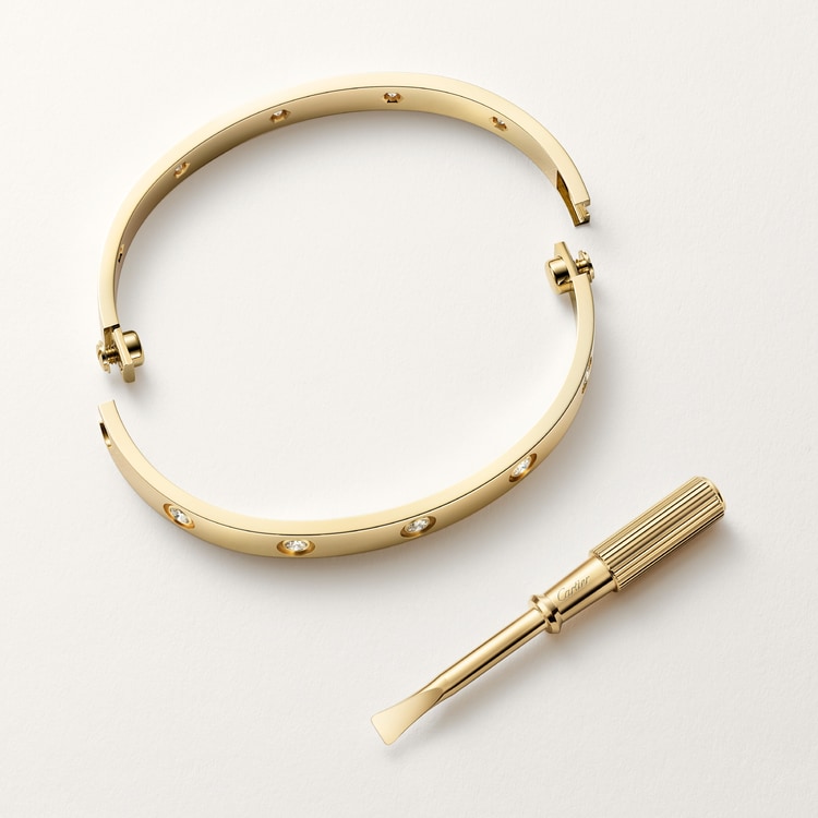 LOVE bracelet, classic model,10 diamonds Yellow gold 6.1 mm