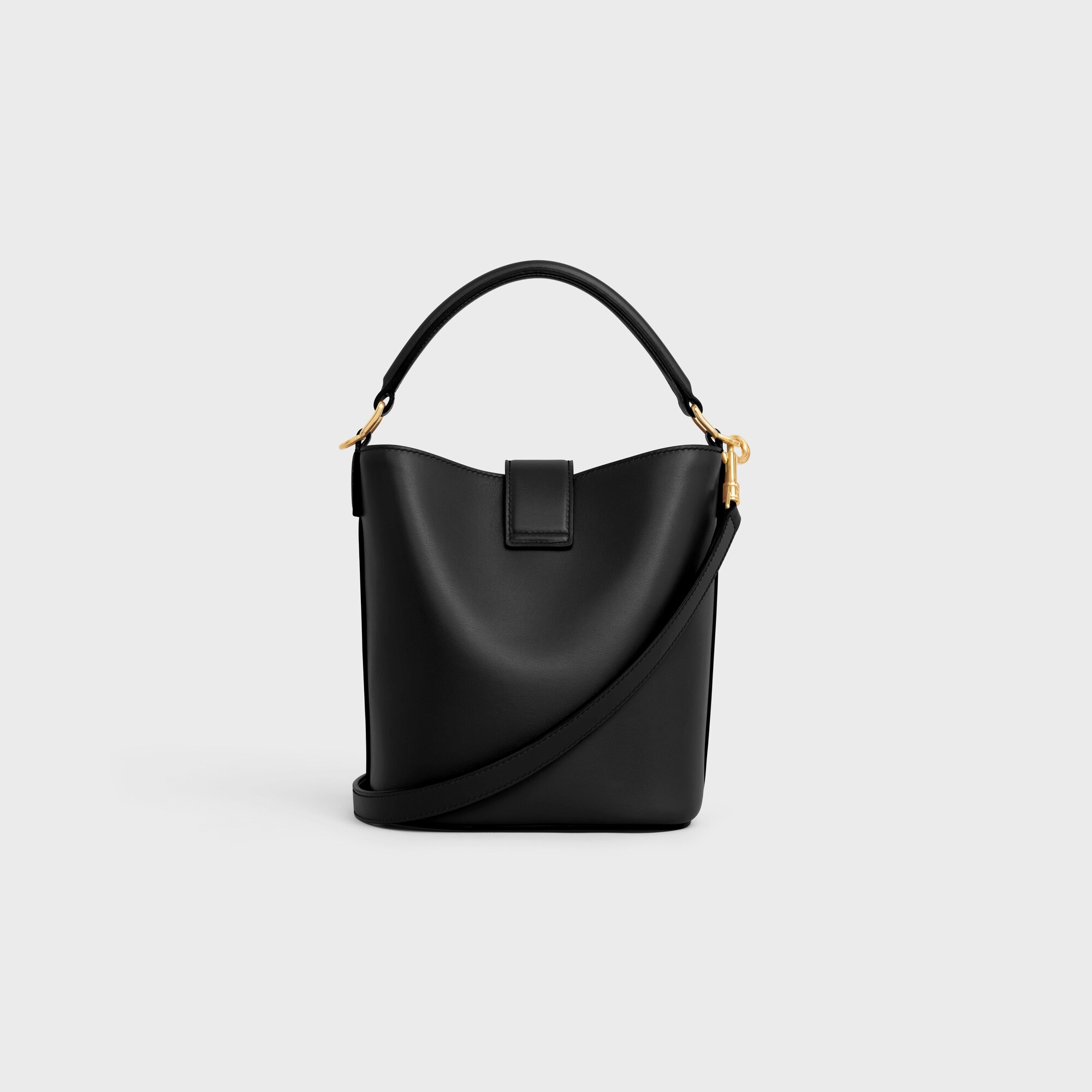 SMALL BUCKET LOUISE IN SMOOTH CALFSKIN BLACK