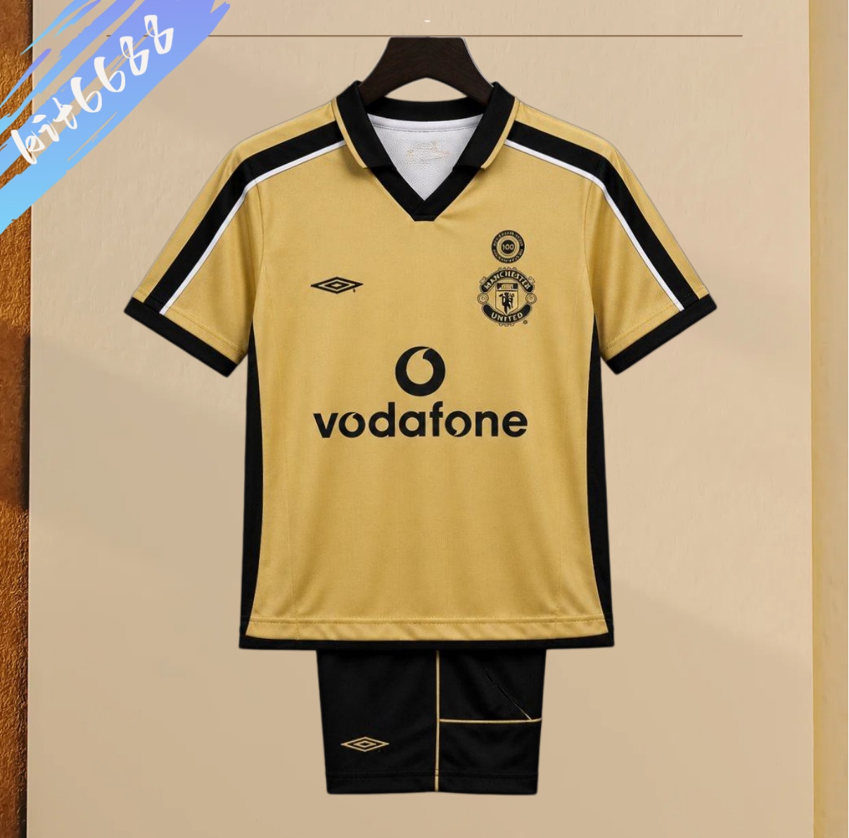 01/02 Manchester United Commemorative Edition Retro Football Soccer Kids Kit