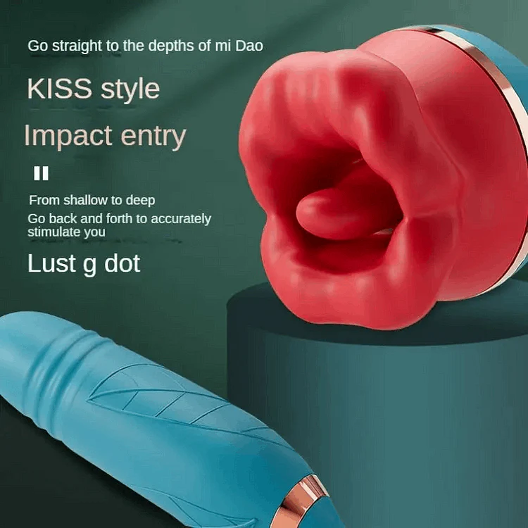 Mlovexy - 3 In1 Big Mouth Sucking Tongue Licking Vibrator & Thrusting Bullet Vibrator