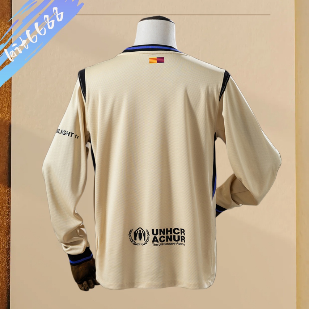 2025/2026 Barcelona Away  Long Sleeve Football Jersey (Fans)