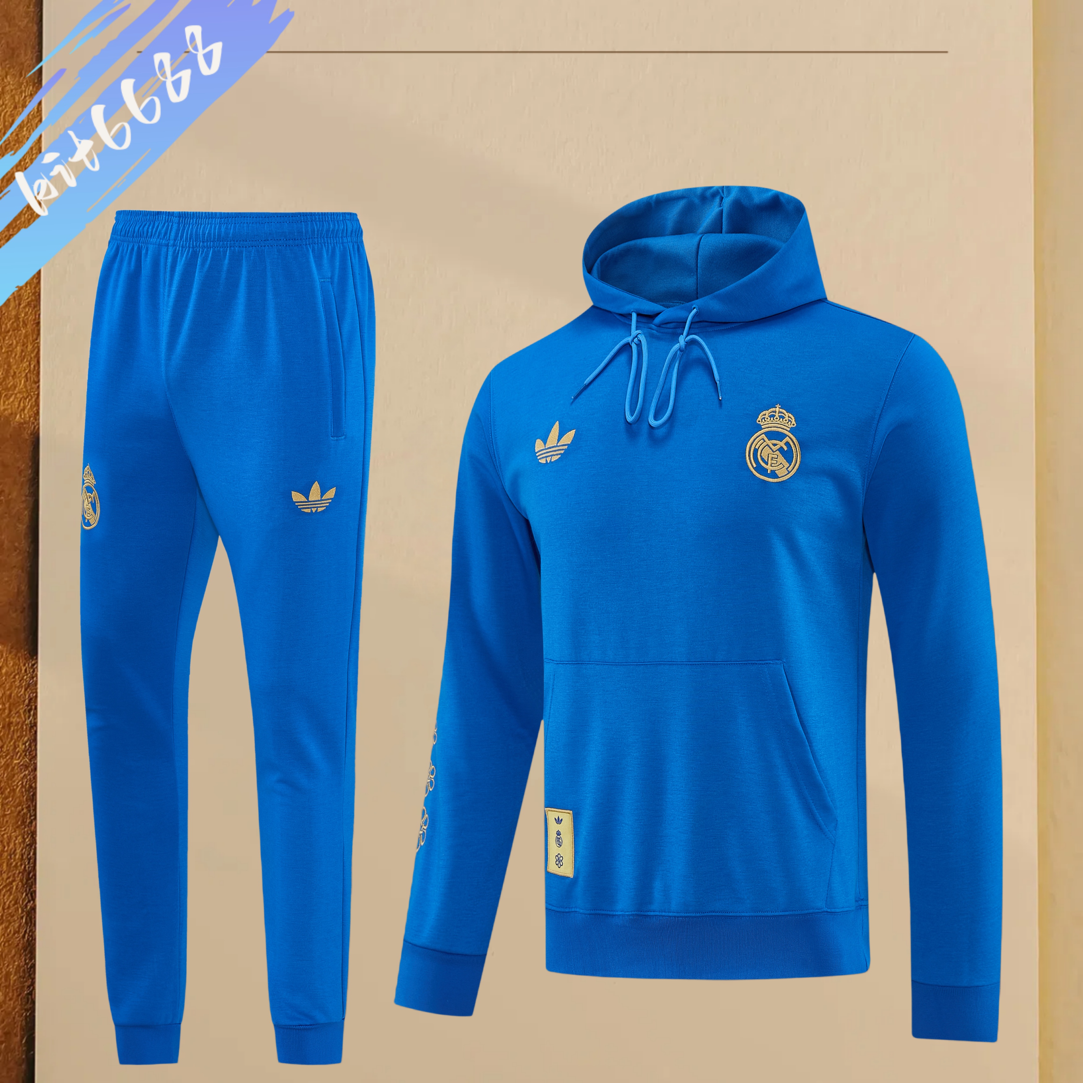 26/27 Real Madrid hoodie Full Zipper Training Suit (Adult Set)