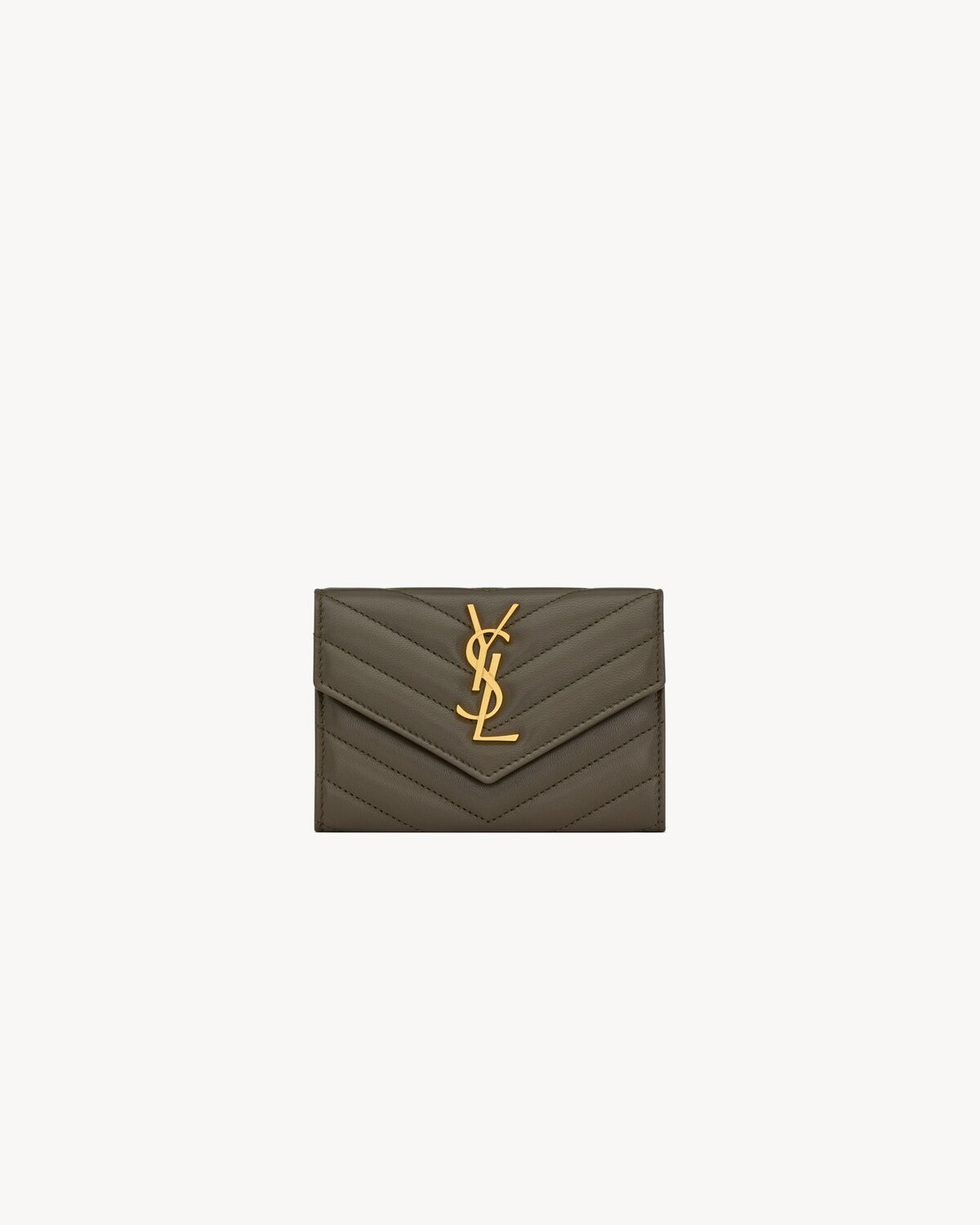 cassandre matelassé small envelope wallet in lambskin LIGHT MUSK
