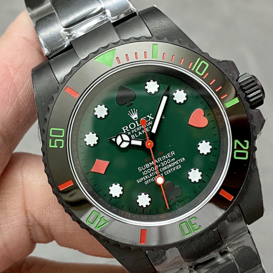 Rolex Submariner Special Edition Spades and Hearts Poker BLAKEN Customized Watch