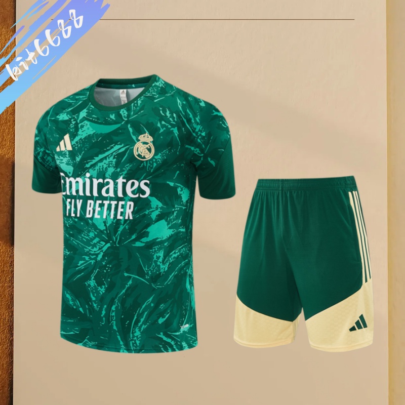 26/27 Real Madrid green Short Sleeve Training Wear ( Adult kit Kids )
