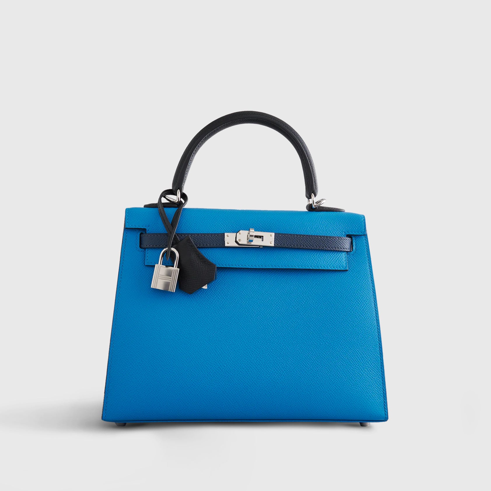 Hermès Kelly 25 Epsom Blue Zanzibar/Blue de Prusse/Black Sellier Palladium Hardware