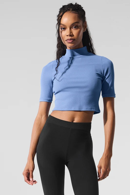 Ribbed Mesh Secret Short Sleeve