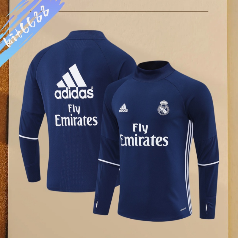 16/17 Real Madrid Retro Training Uniform Long- Sleeve Football Shirt