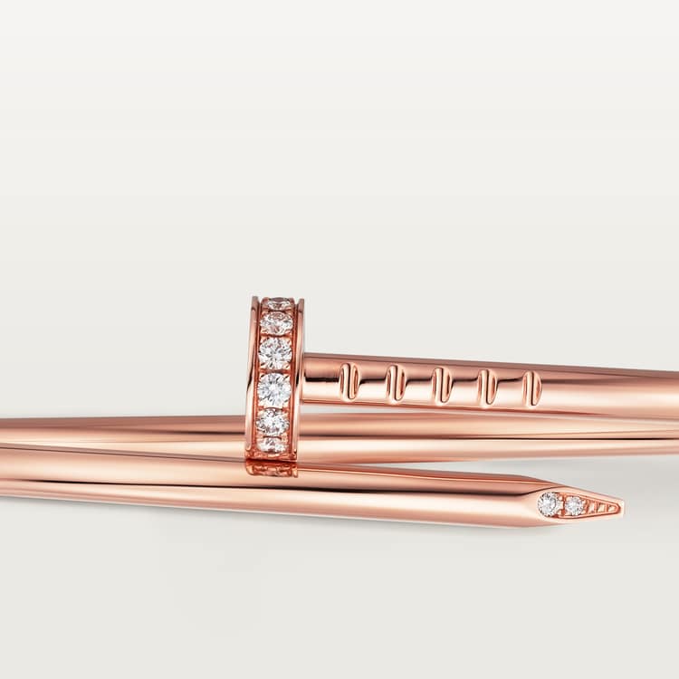 Juste un Clou bracelet, small model, diamonds Rose gold 2.5 mm
