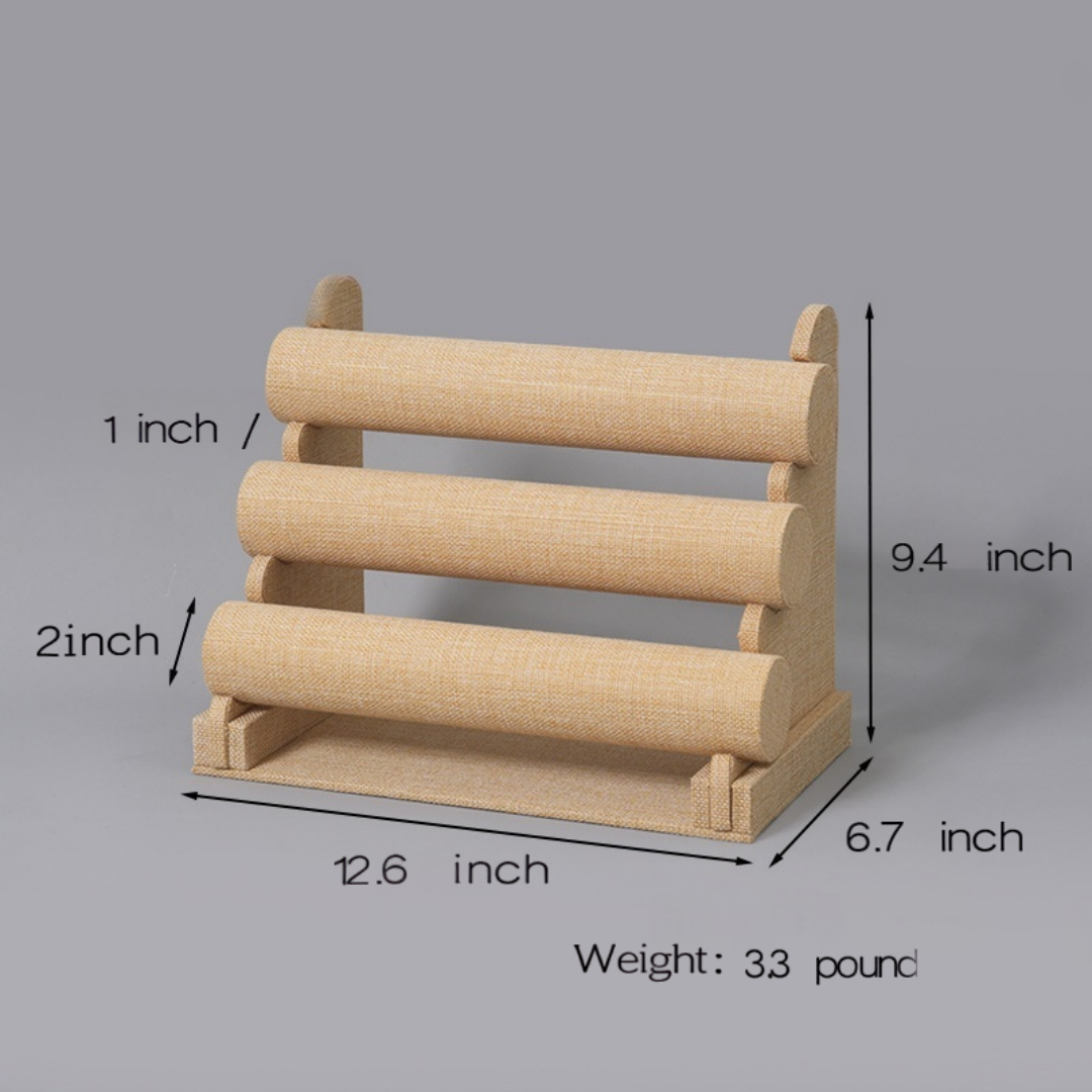 Three-Tier Bracelet Holder & Necklace Display Stand Jewelry Storage for Home Use Hanging Bracelet Display Three-Tier Display Stand for Hair Ties & Accessories custom logo