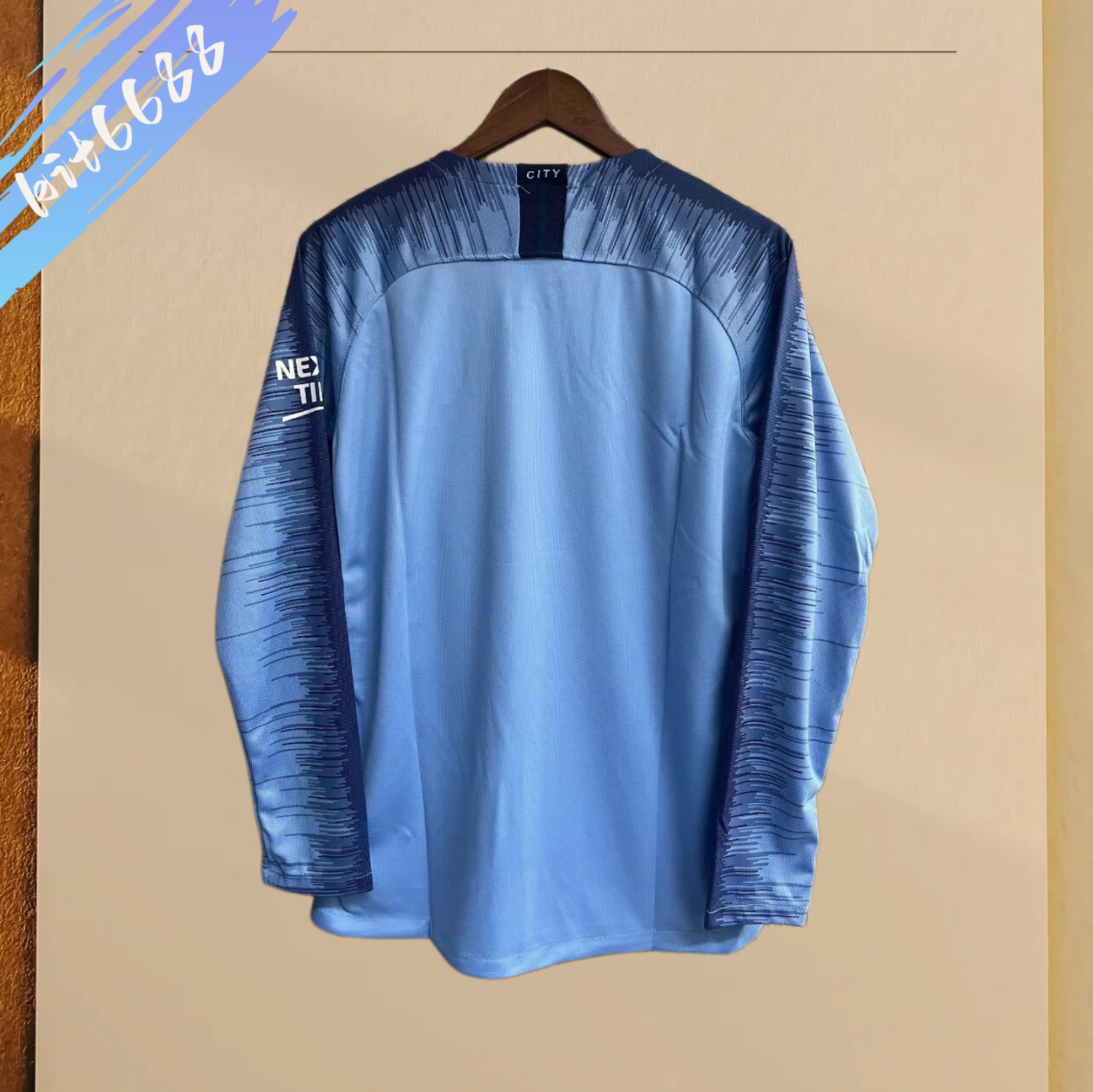 18/19 Manchester City home  Long Sleeve Retro Football Shirt