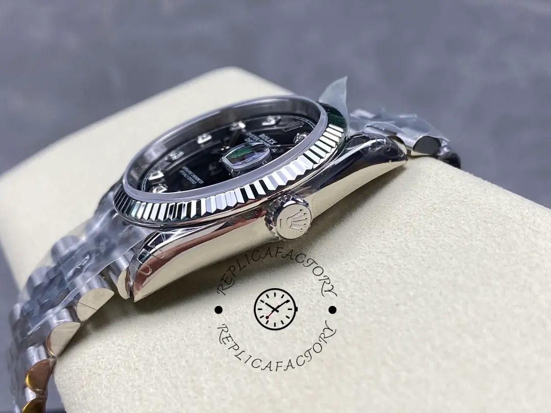 Rolex Datejust 126234 Fluted Bezel Black Diamond Dial 36MM Unisex Replica Watch