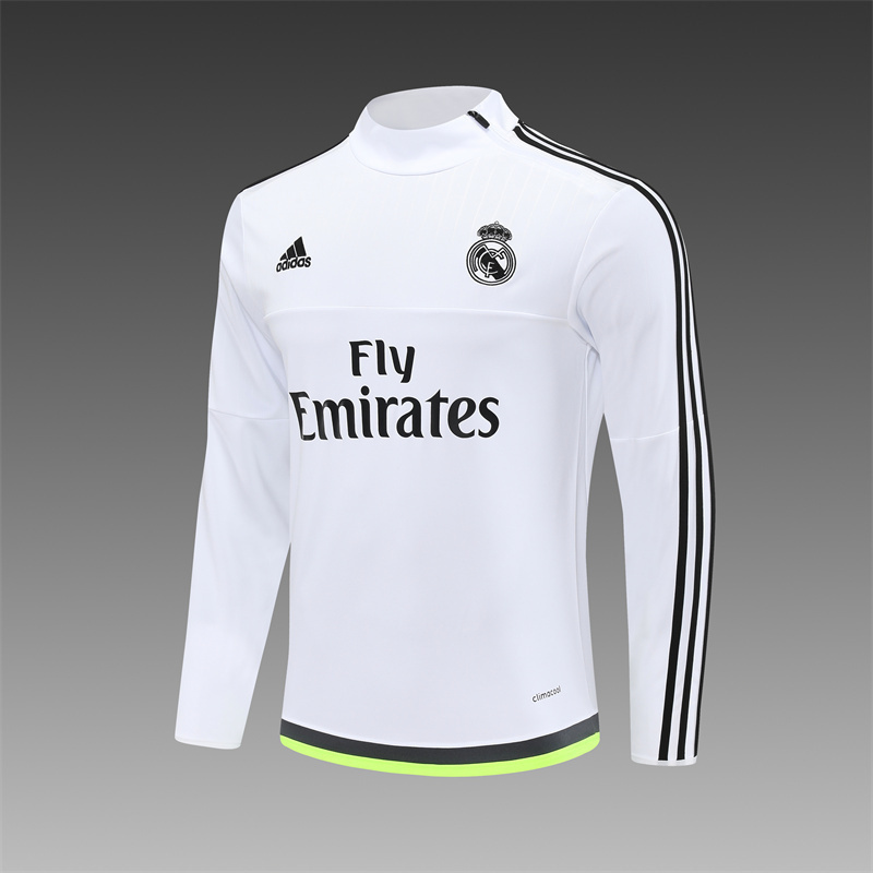 15/16 Real Madrid Retro Training Uniform Long- Sleeve Football Shirt